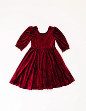 Load image into Gallery viewer, Pippa Dress In Crushed Cranberry Velvet
