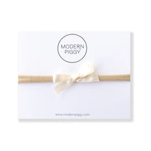 Load image into Gallery viewer, Ivory - Mini Ribbon Bow - Nylon Headband
