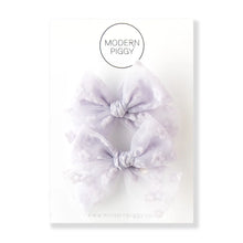 Load image into Gallery viewer, Bloom - Purple - Tulle Bow - Pigtail Set
