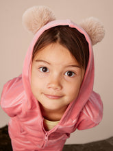 Load image into Gallery viewer, Pom Pom Ear Velour Hoodie - Mauveglow
