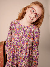 Load image into Gallery viewer, Corduroy Henley Shirtdress - Royal Pomegranate Floral
