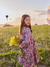 Load image into Gallery viewer, Corduroy Henley Shirtdress - Royal Pomegranate Floral
