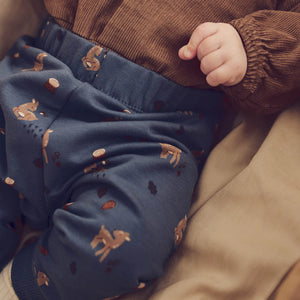 Deer Printed Sweatpants - Stormy Blue/Shade/Bark