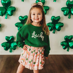 Lucky St Patrick’s Day Knit Sweater - Green