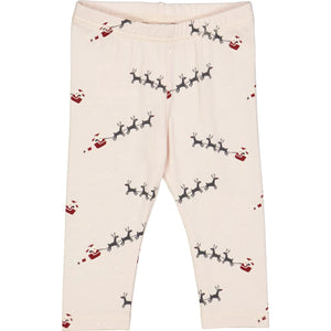 Santa Leggings With Christmas Print - Nightingale/Cabernet/Balsam Cream