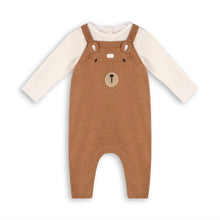 Load image into Gallery viewer, Bear Sweater Knit Baby Overall &amp; Bodysuit Set - Organic Chai Spice
