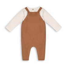 Load image into Gallery viewer, Bear Sweater Knit Baby Overall &amp; Bodysuit Set - Organic Chai Spice
