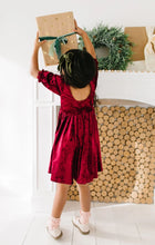 Load image into Gallery viewer, Pippa Dress In Crushed Cranberry Velvet
