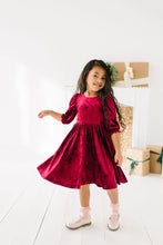 Load image into Gallery viewer, Pippa Dress In Crushed Cranberry Velvet
