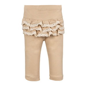 Pima Cotton Ruffle Tush Legging - Solid Cocoa