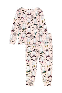 Kids Bamboo Pajamas - Ghouls Night Out - Halloween - Coral