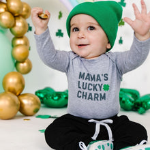 Load image into Gallery viewer, Mama’s Lucky Charm St. Patrick’s Day Long Sleeve Bodysuit - Gray
