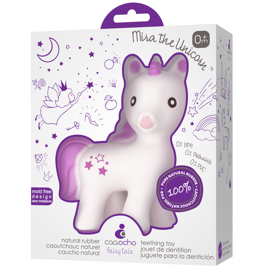 Mira The Unicorn Teether - Lavender - 100% Pure Natural Rubber