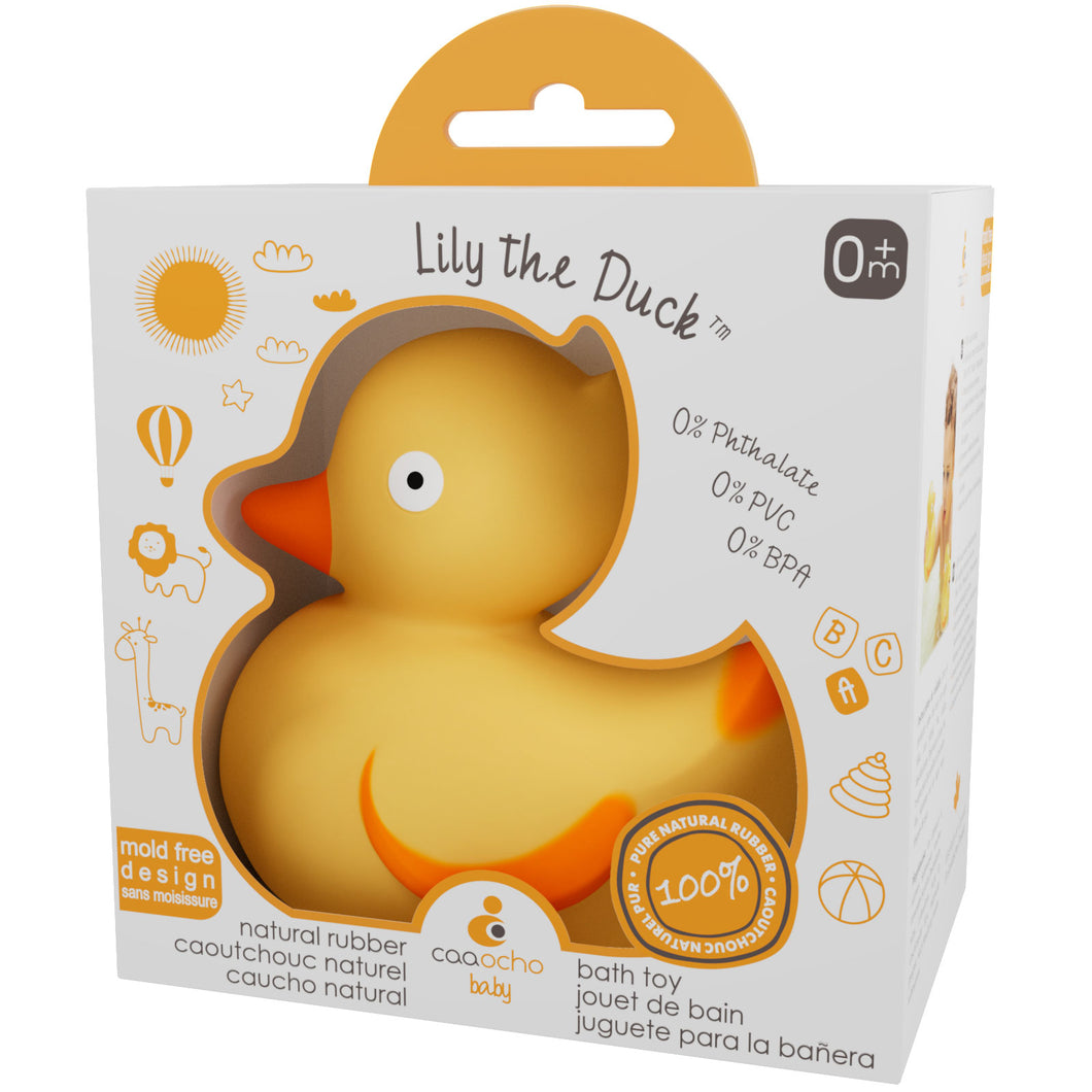 Lily The Duck Bath Toy Hole Free - 100% Pure Natural Rubber