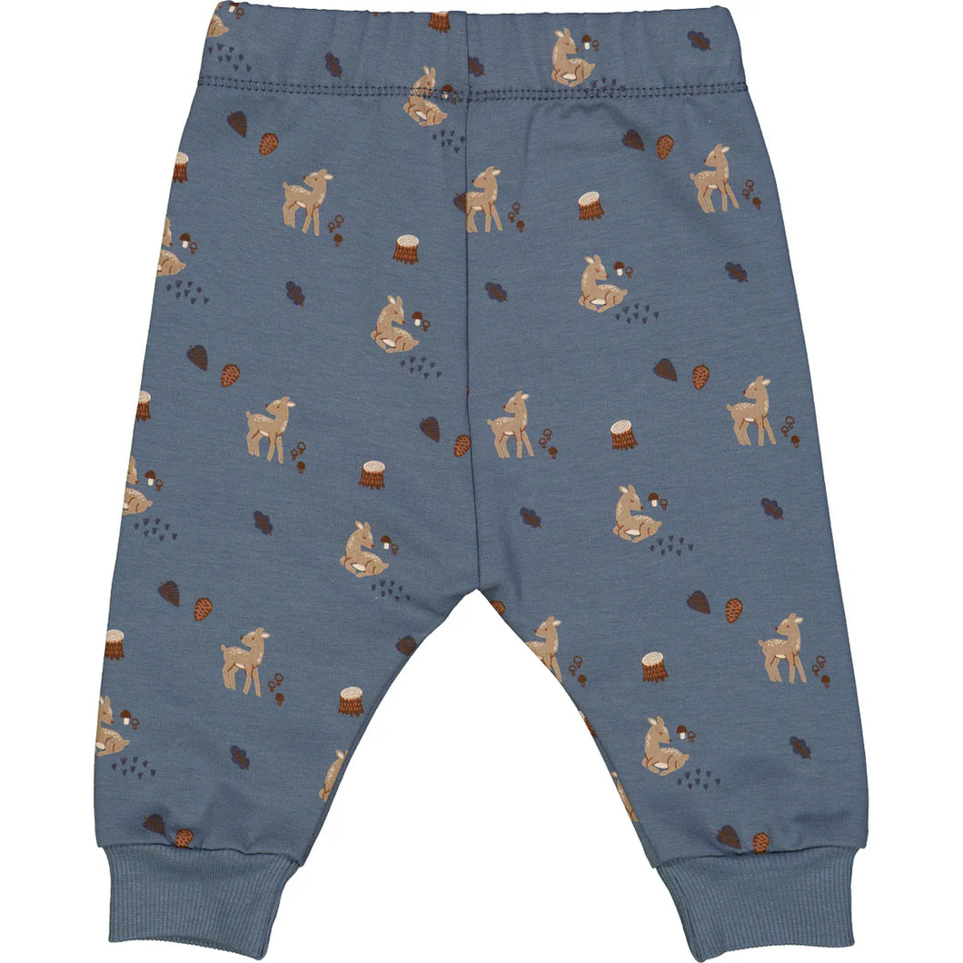 Deer Printed Sweatpants - Stormy Blue/Shade/Bark