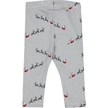 Load image into Gallery viewer, Santa Leggings With Christmas Print - Jasmin Blue/Mystery Blue/Balsam Cream
