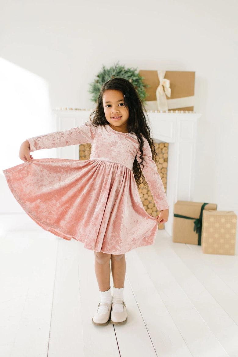 Gwendolyn Dress In Crushed Blush Velvet