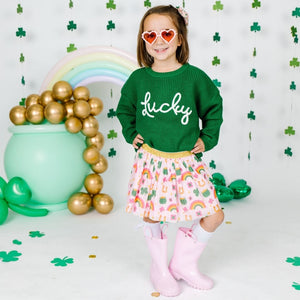 Lucky St Patrick’s Day Knit Sweater - Green