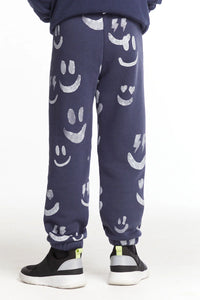 Jogger Pants - Navy With Smiles