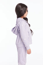 Load image into Gallery viewer, Sparkle Glitter Zip Up Hoodie - Purple Sky With Stars
