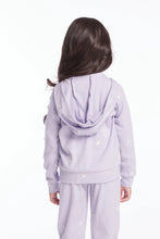 Load image into Gallery viewer, Sparkle Glitter Zip Up Hoodie - Purple Sky With Stars
