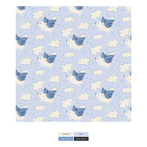 Print Footie with 2 Way Zipper - Dew Flying Pigs