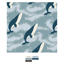 Load image into Gallery viewer, Print Footie With 2 Way Zipper Stormy Sea Splashing Whales
