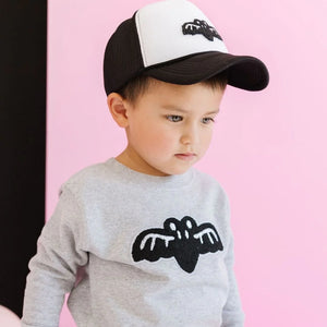 Bat Patch Halloween Sweatshirt - Gray