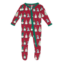 Load image into Gallery viewer, Print Footie With 2 Way Zipper - Crimson Gnomes
