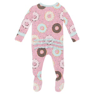 Print Muffin Ruffle Footie With 2 Way Zipper - Cake Pop Donuts And Sprinkles