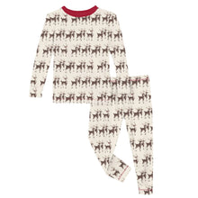 Load image into Gallery viewer, Print Long Sleeve Pajama Set - Natural Rudolph
