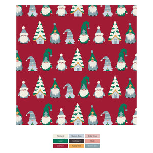 Print Footie With 2 Way Zipper - Crimson Gnomes