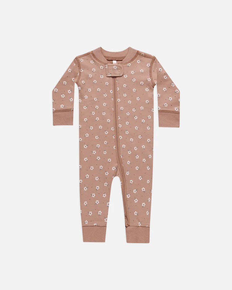 Zip Long Sleeve Sleeper - Rose Ditsy