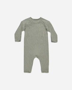 Cozy Heather Knit Jumpsuit - Basil