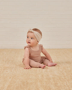 Pointelle Knit Overalls - Blush