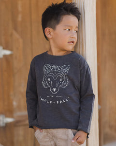 Raw Edge Long Sleeve Tee - Wolf Pack