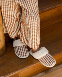 Slippers - Brick Gingham