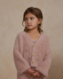 Fuzzy Cardigan - Blush