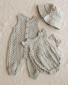 Woven Jumpsuit - Sage Check