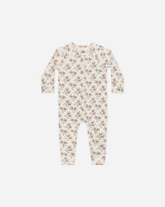 Organic Long John Pajamas - Holiday Floral