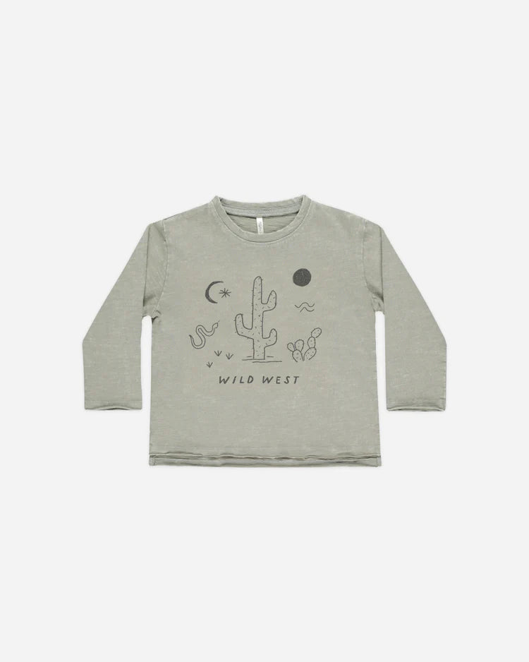 Raw Edge Long Sleeve Tee - Wild West