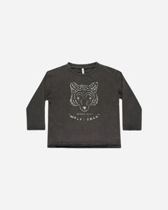 Raw Edge Long Sleeve Tee - Wolf Pack