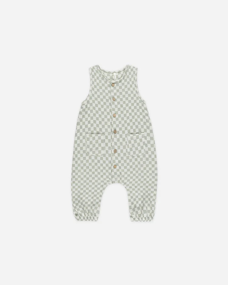 Woven Jumpsuit - Sage Check