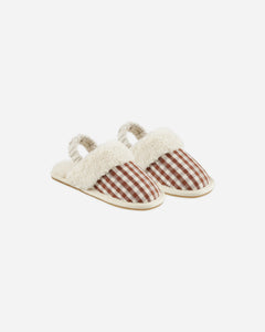 Slippers - Brick Gingham