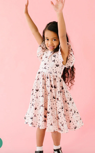 Olivia Twirl Dress In Pink Cauldron