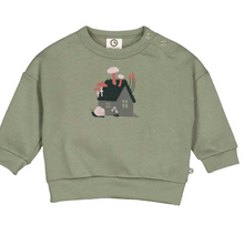 Load image into Gallery viewer, Botany Sweatshirt With Print - Poetry Green
