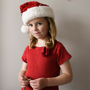 Sequin Velvet Santa Hat