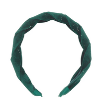 Load image into Gallery viewer, Evergreen Velvet Plaited Headband
