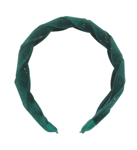 Evergreen Velvet Plaited Headband