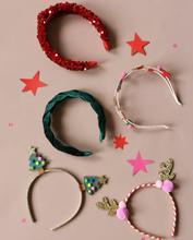 Load image into Gallery viewer, Evergreen Velvet Plaited Headband
